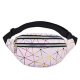 Pink Silver Fanny Pack Belt Bag Chest Phone Pouch