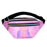 Pink Silver Fanny Pack Belt Bag Chest Phone Pouch