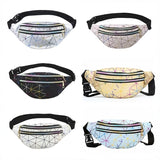 Waist Bags Women Pink Silver Female Belt Bag Geometric Travel Waist Packs
