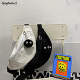 Waist Bags Women Harajuku All-match Canvas Students Fanny Pack