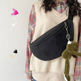 Waist Bags Women Harajuku All-match Canvas Fanny Pack