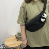 Waist Bags Women Harajuku All-match Canvas Fanny Pack