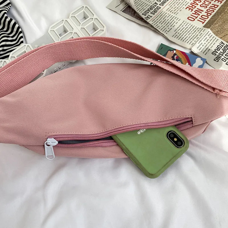 Canvas Waist Bag for Women Crossbody Chest Bag