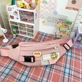 Canvas Waist Bag for Women Solid Fanny Pack Chest Bag Gift /WS