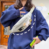 Canvas Waist Bag for Women Solid Fanny Pack Chest Bag Gift /WS