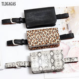 Animal Print Waist Pack Snake Skin Waist Belt High Female Purse T
