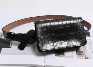 Animal Print Waist Pack Snake Skin Waist Belt High Female Purse T