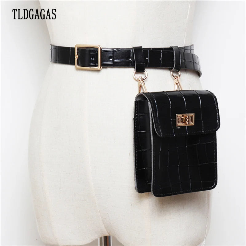 Animal Print Crocodile Pattern Waist Bag for Women