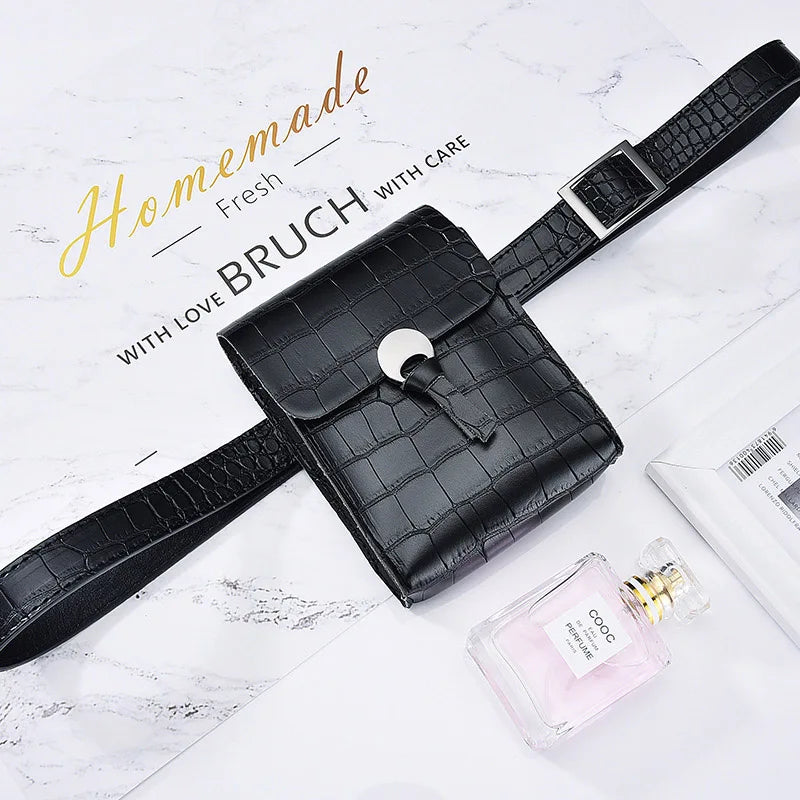 Animal Print Women Waist Pack Pu Leahter Waist Bag
