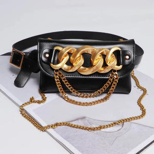 Women Waist Bag Small Phone Pouch Fanny Pack Chain Mini Crossbody Purse