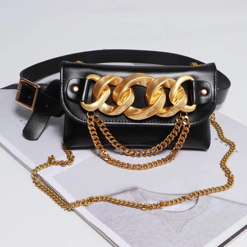 Women Waist Bag Small Phone Pouch Fanny Pack Chain Mini Crossbody Purse