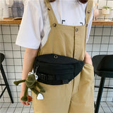 Harajuku Style Canvas Waist Belt Bag for Women