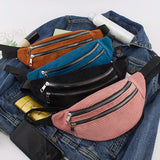 Corduroy Waist Belt Bag for Women Ladies Shoulder Bag Money Pack Bum Belt Bags