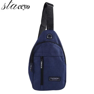 Canvas Chest Bag Small Crossbody Hip Hop Streetwear Fanny Pack Multifunction