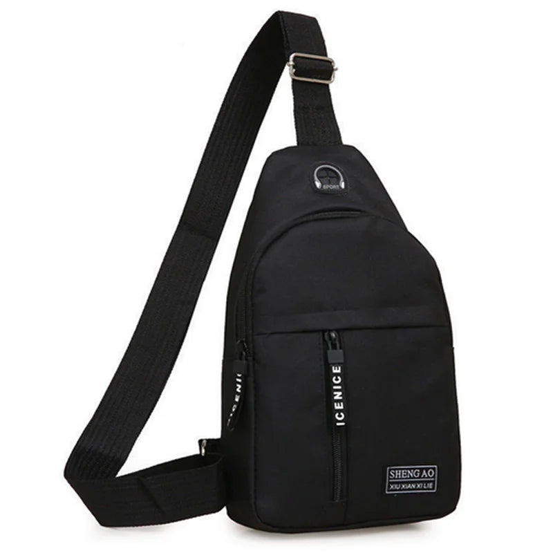 Canvas Chest Bag Small Crossbody Streetwear Fanny Pack Hip Hop Belt