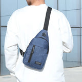 Canvas Chest Bag Small Crossbody Streetwear Fanny Pack Multifunction Mini Belt