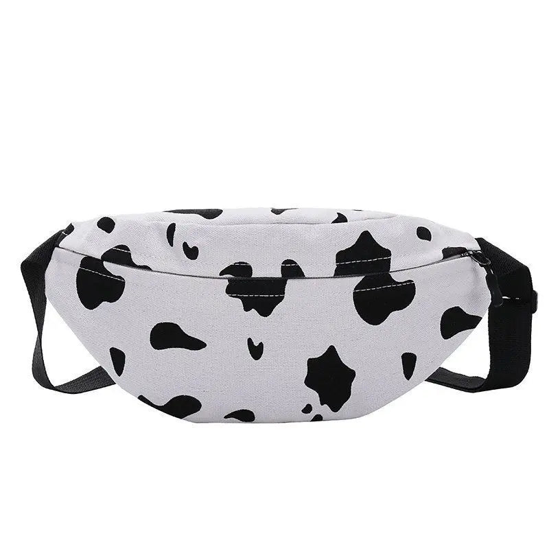 Fashionable Milk Cow Pattern Women Handbags Canvas Harajuku Casual