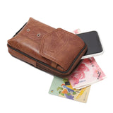 Men Classic Leather Waist Bag Small Capacity Zipper Phone Money Packs