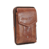 Men Classic Leather Waist Bag Small Capacity Zipper Phone Money Packs