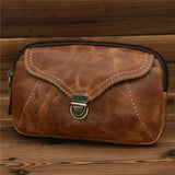 Men's Crazy Horse Leather Messenger Shoulder Bag Travel Motorcycle Fanny Pack