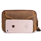 Men's Crazy Horse Leather Messenger Shoulder Bag Travel Motorcycle Fanny Pack