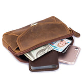 Men's Crazy Horse Leather Messenger Shoulder Bag Travel Motorcycle Fanny Pack