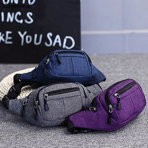 Canvas Waist Pack Bags Functional Hip Fanny Pouch Handbags