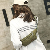 Canvas Waist Pack Bag for Women Fanny Pack Casual Chest Bag