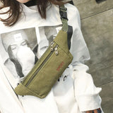 Canvas Waist Pack Bag for Women Fanny Pack Casual Chest Bag