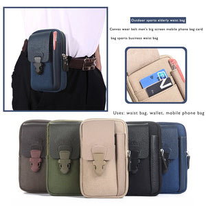 Men's Canvas Waist Pack Casual Bag Travel Purse