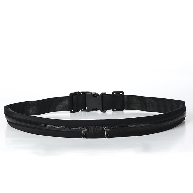 Waterproof Double Pocket Waist Hip Bag Adjustable Belt Bag