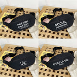 Canvas Chest Backpacks for Daily Picnic Text Printing Mini Bag