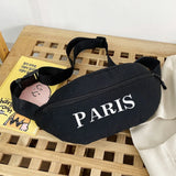 Canvas Chest Backpacks for Daily Picnic Text Printing Mini Bag