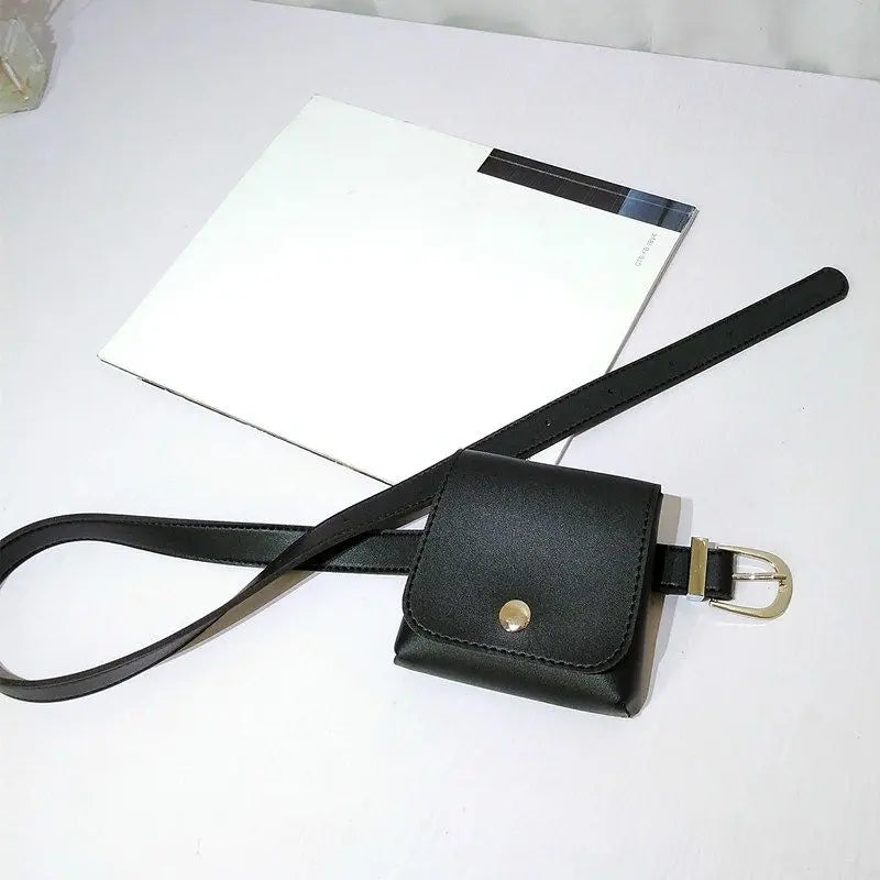 Solid Mini Bag Purse PU Leather Waist Pack