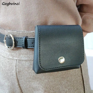 Solid Mini Bag Purse PU Leather Waist Pack