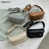 Vintage French Style Females Fanny Bag PU Cross Body Waist Pack