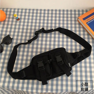 Harajuku Cross Body Canvas Bag Pockets Students Fanny Pack