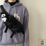 Harajuku Cross Body Canvas Bag Pockets Students Fanny Pack