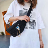 Canvas Waist Pack Crossbody Bag Harajuku Retro Leisure Fanny Pack Hip-pop