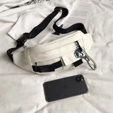 Canvas Waist Pack Crossbody Bag Harajuku Retro Leisure Fanny Pack Hip-pop
