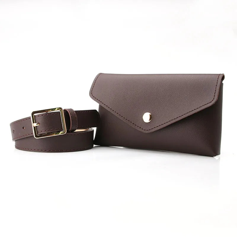 Leather Waist Pack Women Belt Bag Mini Crossbody Wallet Travel