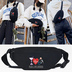 Wine Glass Printed Chest Bag Women Waist Pack