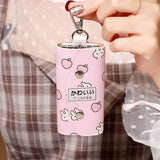 Cartoon Animal Print Key Case Snap Pouch Keychain Waist Padlock Key W