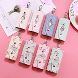 Cartoon Animal Print Key Case Snap Pouch Keychain Waist Padlock Key W