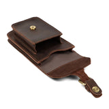 Small Waist Bag Retro 7-inch Phone Crazy Horse Leather Belt Bag