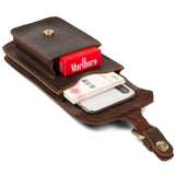 Small Waist Bag Retro 7-inch Phone Crazy Horse Leather Belt Bag