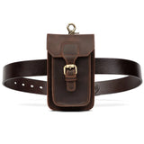 Small Waist Bag Retro 7-inch Phone Crazy Horse Leather Belt Bag