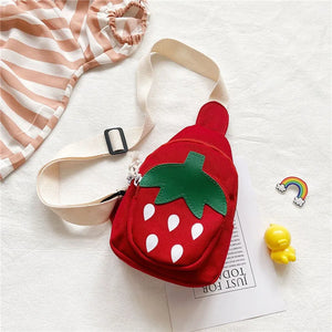 Kids Strawberry Chest Bag Adjustable Shoulder Bag