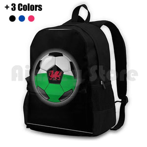 Wales Welsh Flag Football Soccer Outdoor Hiking Backpack Waterproof