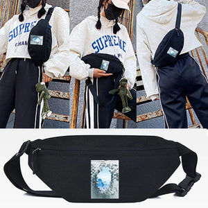 Wall Crack Pattern Waist Bag Tote Running Chest Pouch Fanny Pack